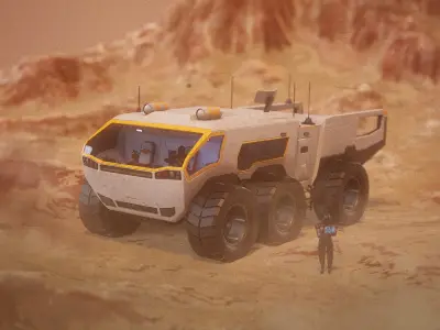 Sci-Fi Exploration Vehicle Rover Rigged 3D model