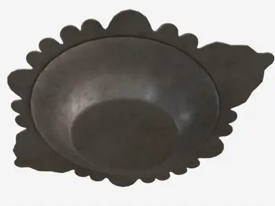 Old Metal Serving Butter Dish with Dome 3D model