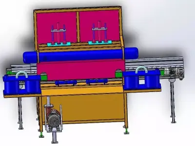 Battery Assembly Line Low-poly 3D model