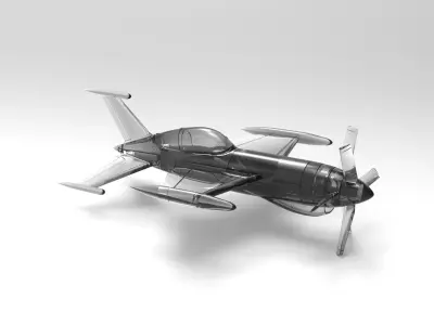 lockhead airplane with propellers 3D print model