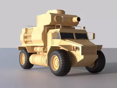 Military truck  Low-poly 3D model