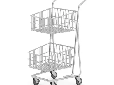 Double Shopping Cart 3D model