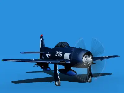 Grumman F8F-2 Bearcat V05 3D model