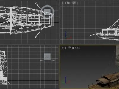 sailing boat Low-poly 3D model