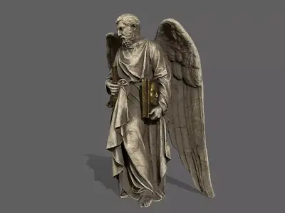 Old Man Statue Low-poly 3D model 4