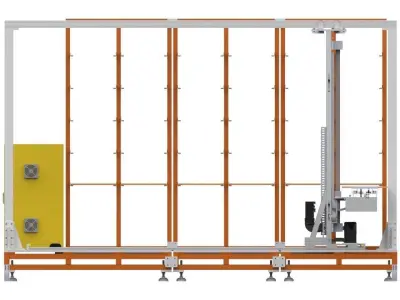 MiniLoad ASRS system automated warehouse design model 3D model