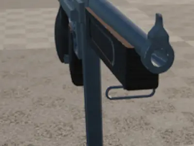 M1A1 Thompson SMG Low-poly 3D model