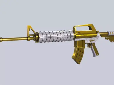 Royal Gold M4A1 Low-poly 3D model