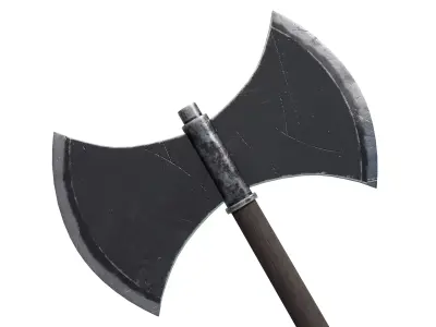 Double Blade Axe Low-poly 3D model