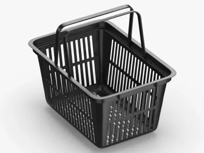 Plastic Shopping Crate 02 Black 3D model