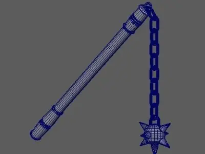 A mace on a chain PBR  Low-poly 3D model Low-poly 3D model