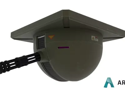 Ceiling Turret  Low-poly 3D model