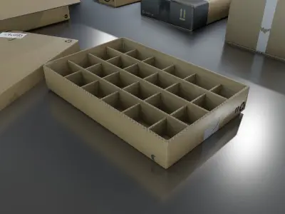 Cardboard Box pack  Low-poly 3D model