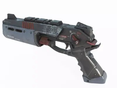 Future sci-fi style laser pistol 3D model