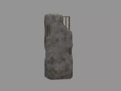 Damaged Concrete Barrier Free low-poly 3D model