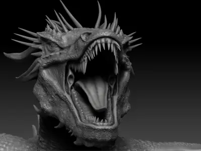Dinosaur Wyvern Type Dragon Sculpt Project 3D model