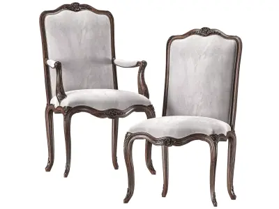 antique louis chair art 245 3D model