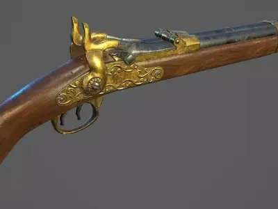 Pistol PBR Low-poly 3D model