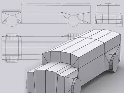 3DRT - Road Rush Busses Low-poly 3D model