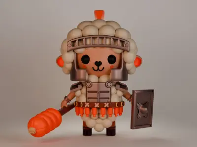 lowpoly rigged cowboy Low-poly 3D model