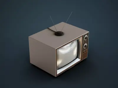Classic Television Low-poly 3D model