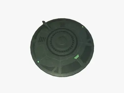 Alien Spaceship UFO A05 Green - Sci Fi Spacecraft Design Low-poly 3D model