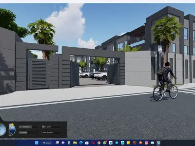 Industrial and commercial building 3d Model with roof garden  3D model