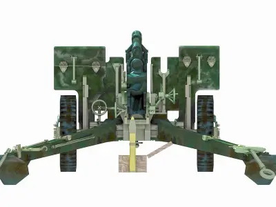 M2A1 - howitzer 105mm 3D model