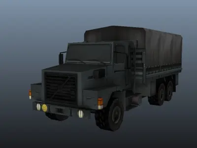 Army Truck Low-poly 3D model