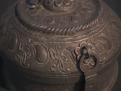 antique jwellery box Low-poly 3D model