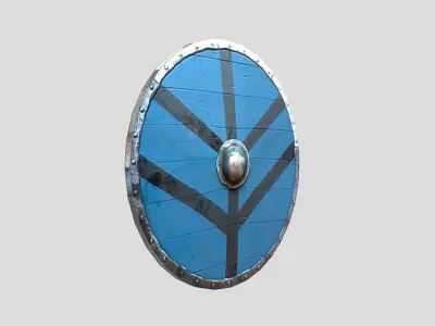 Viking Shield Low-poly 3D model 16