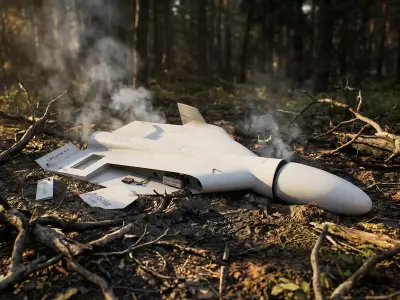 crashed Shahed-136 kamikaze drone after its fall Low-poly 3D model