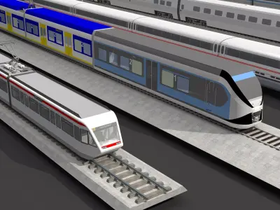 train-bullet train-rail train 3D model purchase