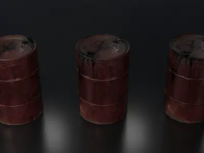 Rusty Oil Drum Free low-poly 3D model