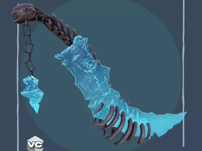  Frosted Sword - Game Ready -  Low-poly 3D model