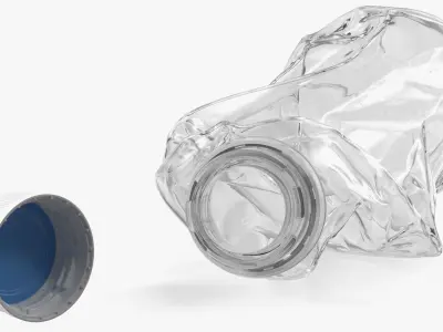 Crushed Empty Plastic Bottles Collection 3D model