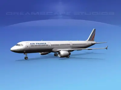 Airbus A321 Air France 3D model purchase