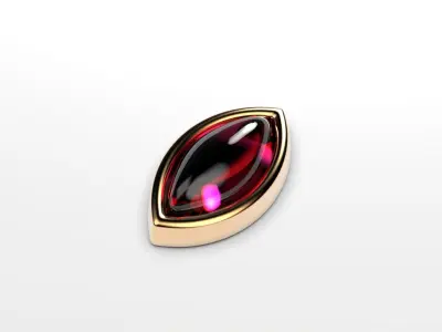 marquise cabochon flush settings  ring heads pendant 3D print model