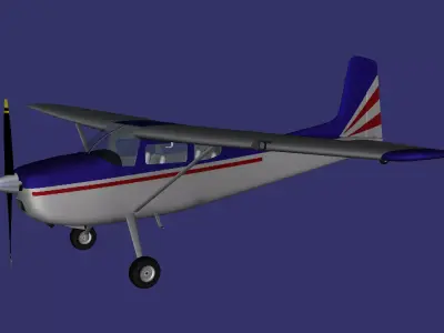 Cessna 180 Skywagon Free low-poly 3D model