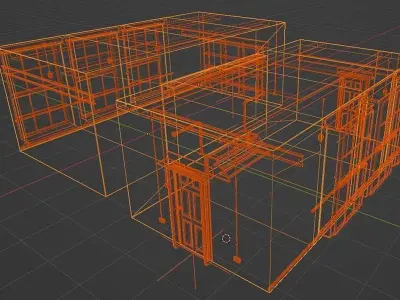 Industrial Building Interior Scene Low-poly 3D model