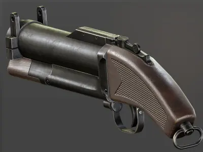 Sawed Off M79 Grenade Launcher Low-poly 3D model