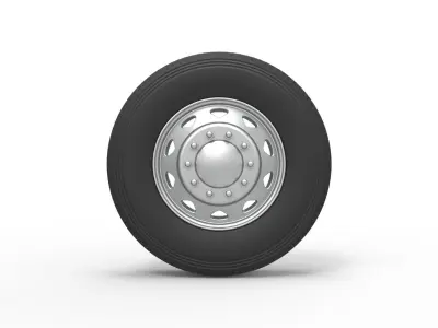 10 Triangular Hole Front wheel of semi truck Scale 1 to 25 3D print model
