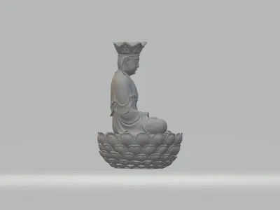 Ksitigarbha Bodhisattva Buddha Statue 3D print model 6