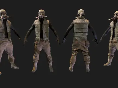 Skull armor 9 Low-poly 3D model