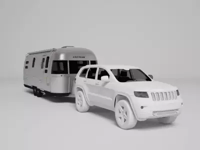 Airstream Trailer Scale 1-18 3D print model