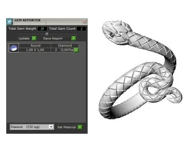 Beautiful snake ring 3d model 3D print model