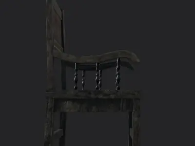 Chair for a horror game low-poly Low-poly 3D model