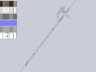 Fantasy halberd Low-poly 3D model purchase