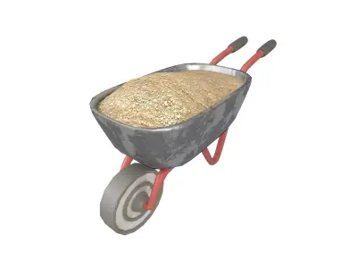Cartoon Wheelbarrow v3 003 Low-poly 3D model
