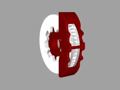 Disc Brake Low-poly 3D model